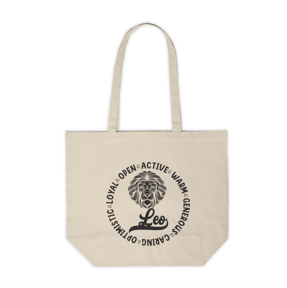 Leo Zodiac Sign Custom Canvas Tote Bag